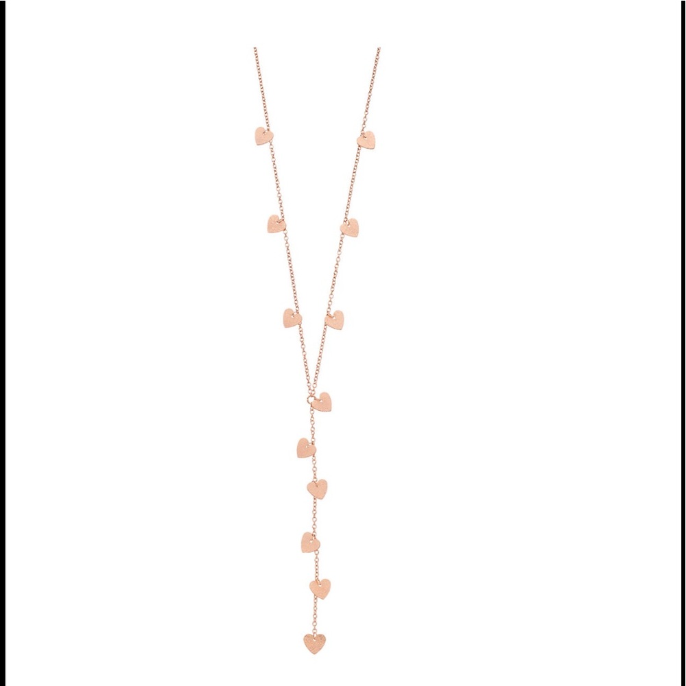 Lc Lauren Contad/Heart Charm and Necklace. Ose Gold